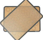 Amazon Basics Silicone Baking Mat for Macarons, Non-Stick, Food Safe, 16.5" x 11.6", Beige/Gray, Pack of 2