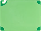 San Jamar Saf-T-Grip Cutting Board with Food Safety Hook for Kitchen, Restaurants, and Fast Food, Plastic, 18 x 24 x 0.5 Inches, Green, (Pack of 6)