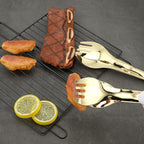 MSY BIGSUNNY Kitchen Tongs Cooking Tong - Stainless Steel Food Serving Tongs Set of 2(Gold, 9 inch)