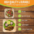 Raj Palm Leaf Plates Disposable Bamboo Plates 10 Inch & 7 Inch Square Party Pack (100 Pc) Compostable and Biodegradable - Better than Plastic & Paper Plate for Lunch, Birthday, Camping