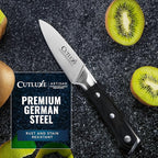 Cutluxe Paring Knife, 3.5" Small Kitchen Peeling Knife with Razor Sharp Blade – High Carbon German Steel, Full Tang, Ergonomic Handle Design – Artisan Series