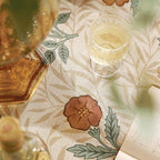 patdrea Designer French Vintage Long Rectangular Tablecloth,Yellow Floral Pattern Anti-Wrinkle Table Cloth,Dacorative Cover for Kitchen Dining Parties,Christmas,Thanksgiving,63"x102"-Cornflowers