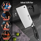 MAD SHARK 7.5 Inch Meat Cleaver Knife, Professional Bone Chopping Butcher with Heavy Duty Blade, German Military Grade Composite Steel, Chinese Chef's Bone Cutting Knife for Home Kitchen & Restaurant