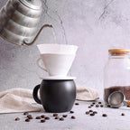 Pour Over Coffee Dripper - Ceramic Slow Brewing Accessories for Home, Cafe, Restaurants - Easy Manual Brew Maker Gift - Extra Small - White, 1 Cup