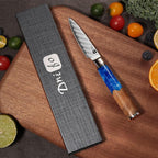 Classic Paring Knife 3.5 Inch, Japanese VG10 Steel Damascus Fruit Knife, Sharp Small Kitchen Knife with Gift Box and Resin Wood Handle,Ideal Birthday Gift for Men and Women
