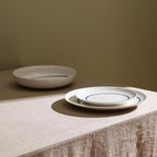 Stone Lain Luna 24-Piece Porcelain Dinnerware Set, Plates and Bowls Set, Dish Set for 8, Blue