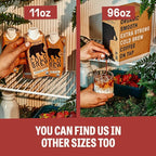 Wandering Bear Organic Mocha Cold Brew Coffee - Strong, Bold, Smooth, Unsweetened, Shelf-Stable, Ready to Drink, Gluten Free, & Vegan Iced Cold Brewed Coffee Drink - 32 fl oz, 3 pack
