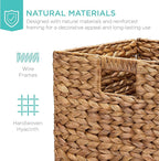 Best Choice Products 12x12in Pack of 5 Cube Storage Baskets, Water Hyacinth Multipurpose Collapsible Organizers, Handwoven Laundry Totes for Laundry, Living Room, Kids Room & Nursery - Chestnut