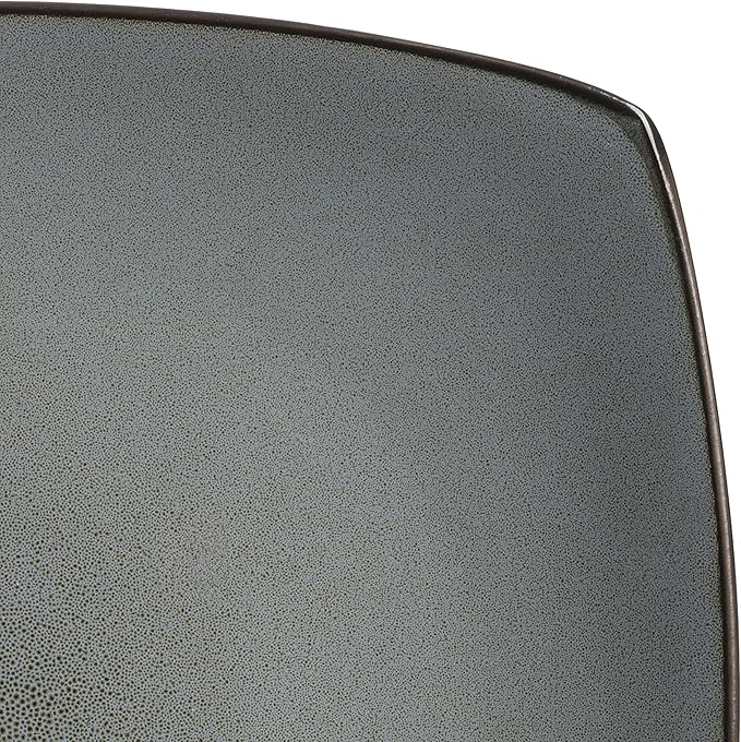 Gibson Elite Soho Lounge Square Reactive Glaze Stoneware Dinnerware Set, Service for 4 (16pc), Eclipse