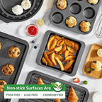 HONGBAKE Muffin Pan with 500 Cupcake Liners, Nonstick Cup Cake Tin for Baking,Premium 12 Cup Cheesecake Trays - Dark Grey
