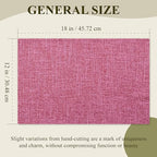 KXN Placemats Set of 6, Dual-Layer Thickened Faux Linen Table Mats, Heat Resistant & Wrinkle-Free, Machine Washable Cloth Place Mats for Kitchen Dining Indoor Outdoor (Pink)