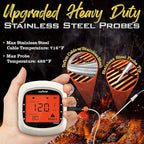 NutriChef Bluetooth Meat Thermometer for Grilling and Smoking, up to 6 Temperature Probes and Smart APP, 400 Ft Range, LCD
