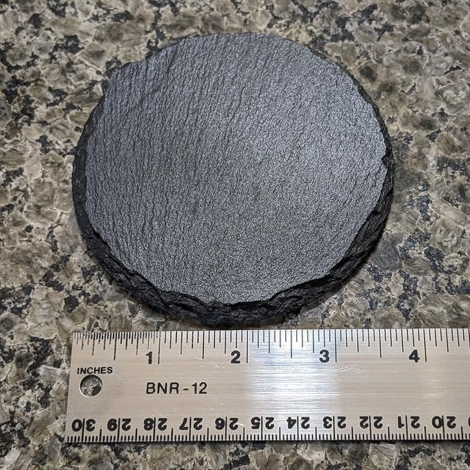 Coast in Style: Rustic Slate Coasters with Motorcycle Design - Round Slate - Set of 5