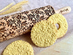 FLORAL WREATH Embossing Rolling Pin with Flowers Pattern. Dough and Clay Roller for Embossed Cookies and Pottery. Cookie and Ceramic Stamp. Backing Gifts for Women by Algis Crafts