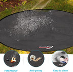 DocSafe 38" Round Fire Pit Mat, 4-Layer Fireproof Under Grill Mat Heat Insulated Indoor Fireplace Pad Protector for Decks,Patios,Grass,BBQ Smoker, Portable Reusable Oil-Proof and Waterproof, Black