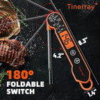 Digital Meat Thermometer Instant Read - Ultra Fast 1s Reading, Waterproof with Backlight & Motion Sensor for BBQ, Grilling, Smoker, Candy, Oil (Orange)