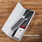KYOKU Nakiri Knife - 7" - Shogun Series - Japanese VG10 Steel Core Damascus Blade - with Sheath & Case