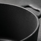 Tramontina Bestow Enameled Cast Iron Dutch Oven Pot with Lid, Round 5.5-quart, Matte Black with Gold Knob