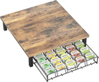 DecoBrothers K-Cup Holder Drawer for 30 Coffee Pods Storage, Rustic Brown