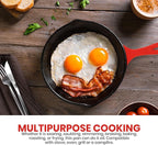 Utopia Kitchen Saute Frying Pan 6.5 Inch, Cast Iron Chefs Pan, Pre Seasoned Cast iron Skillet, Safe Grill Cookware for Indoor & Outdoor Use, Red