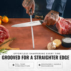 Cutluxe Honing Rod, Sharpening Steel for Kitchen Knives – 12" Honing Steel – Ergonomic Handle Design – Artisan Series