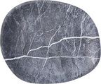 Carlisle FoodService Products Ridge Resuable Plastic Platter Oblong Platter for Home and Restaurant, Melamine, 13 Inches, Soapstone, (Pack of 6)