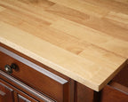 Crosley Furniture Alexandria Wood Top Rolling Kitchen Island Storage Cart, Microwave Stand, Spice Rack, Mahogany