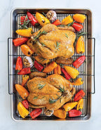 Nordic Ware Extra Large Oven Crisping Baking Tray, with Rack, Silver