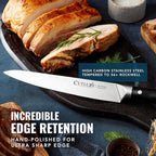Cutluxe Turkey Carving Knife Set – Carving Fork & Knife for Meat, BBQ, Brisket – Razor Sharp Premium German Steel Full Tang, Ergonomic Handle Artisan Series