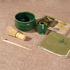 Matcha Whisk Set – Ceramic Matcha Set with Matcha Bowl, Matcha Whisk & Holder, Bamboo Scoop, Tea Towel – 5-Piece Japanese Matcha Kit for Matcha Lovers, Beginners & Gifting (Green, 20oz)