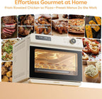 CIARRA 12-in-1 Countertop Steam Oven with Air Fryer, 25.4QT Steam Air Fryer Combo Nosh Oven Pro - Convection Toaster, Bake, Self-Clean, Dehydrate, Ferment, White