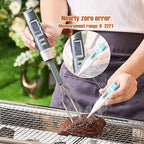 Meat Thermometer Fork with Electronic Ready Alarm, Digital Cooking Thermometer with Instant Read, LCD Display and Led Light, Grill Thermometers for BBQ Grilling Gadgets Steak Pork