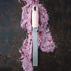 Microplane Zester Grater in Dusty Rose for Citrus Fruits, Hard Cheese, Ginger, Chocolate and Nutmeg with Fine Stainless Steel Blade - Made in USA