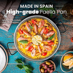 Machika Professional Carbon Steel Pan | Carbon Steel Skillet for Cooking Mediterranean Food | Premium Skillet for Professional Use | Serve Up to 6 Servings | 18 Inches |
