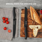 ZHANG XIAO QUAN SINCE 1628 15Pcs Knife Sets with Block, knife sets for kitchen with block High Carbon Stainless Steel Built-in Sharpener(Black)