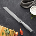 HENCKELS Modernist Razor-Sharp 8-inch Bread Knife, Cake Knife, German Engineered Informed by 100+ Years of Mastery, Gray