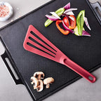 Mercer Culinary Hell's Tools Hi-Heat Slotted Spatula, 12 Inch x 3.5 Inch, Red