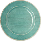 Carlisle FoodService Products Grove Reusable Plastic Plate Dinner Plate with Wide Rim for Home and Restaurant, Melamine, 11 Inches, Aqua, (Pack of 12)