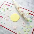 Silicone Pastry Mat Small 15 x 10 in Nonstick Dough Rolling Mat with Measurements Inch and cm Circles Conversion Charts BPA Free Heat Resistant to 450 F Dishwasher Safe